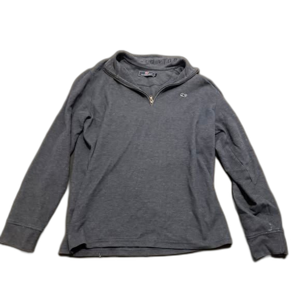 Vineyard Vines Men's 1/4 Zip Pullover Sweater, Heather Navy, Medium